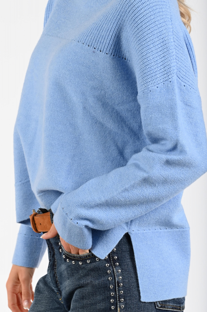 Caroline Biss 4295 Trui turtle neck Blauw
