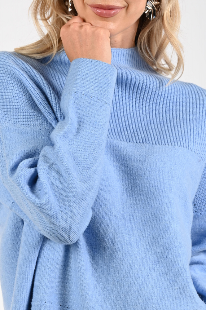 Caroline Biss 4295 Trui turtle neck Blauw