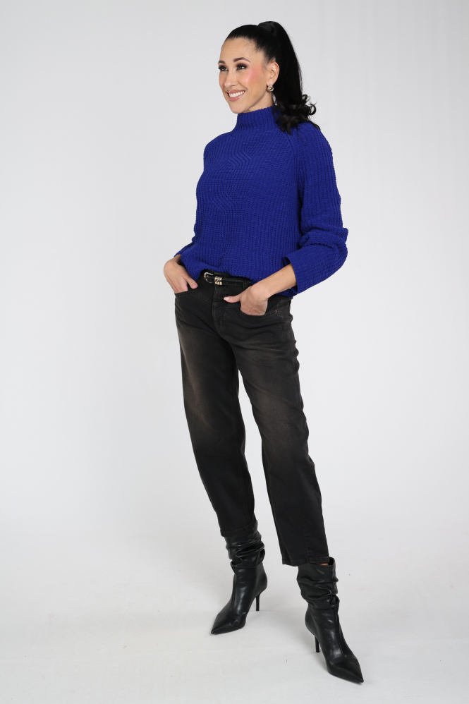 Monari 810181 Trui turtle neck Blauw