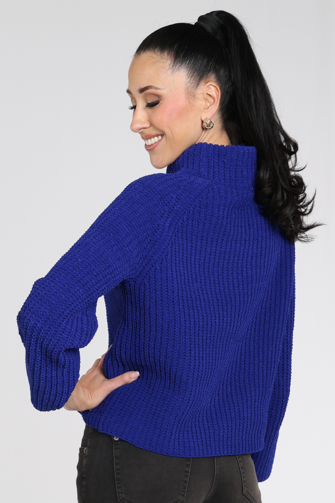 Monari 810181 Trui turtle neck Blauw
