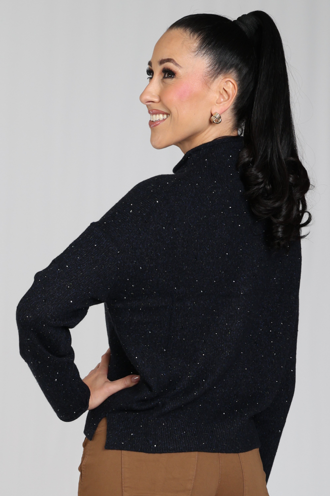 Luisa Cerano 148858-5364 Trui turtle neck Blauw