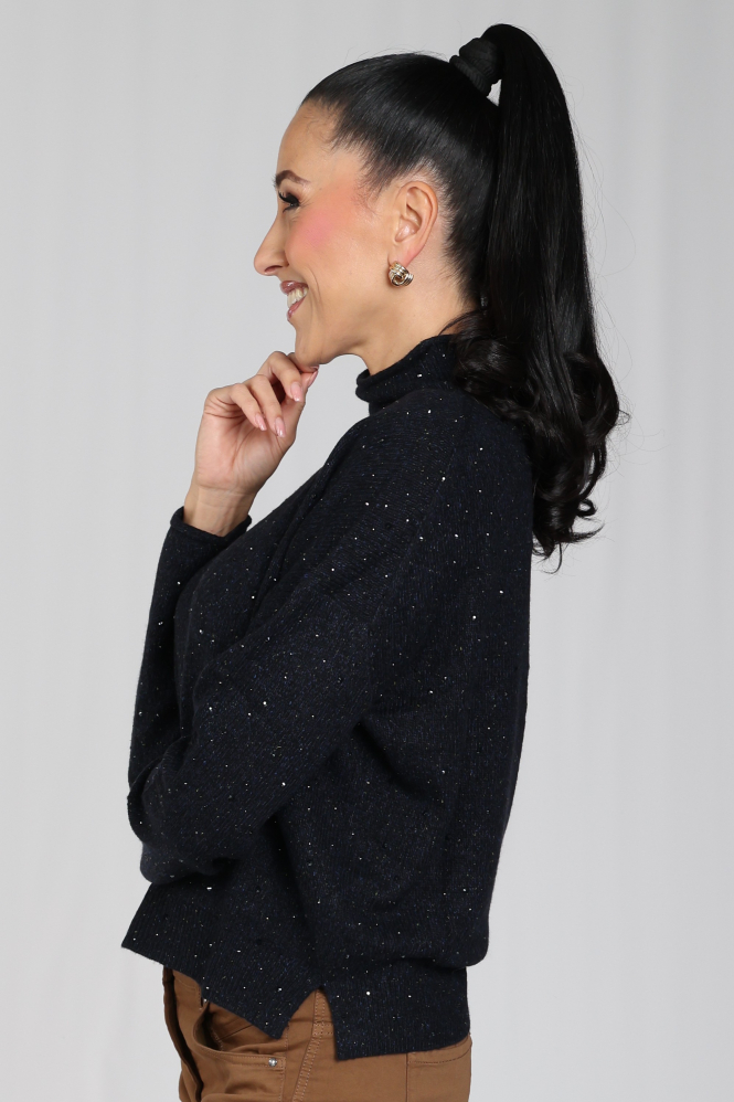 Luisa Cerano 148858-5364 Trui turtle neck Blauw