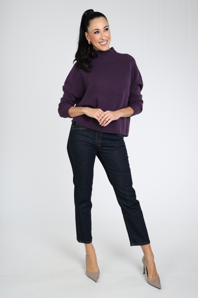 Luisa Cerano 148868-5871 Trui turtle neck Paars