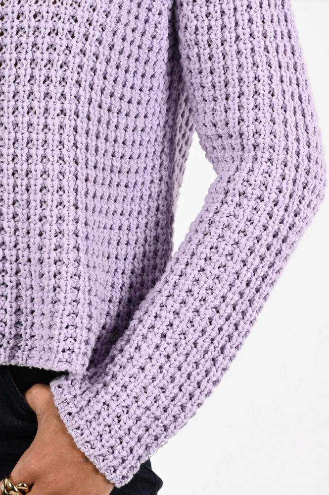 Monari 808365 Trui turtle neck Paars