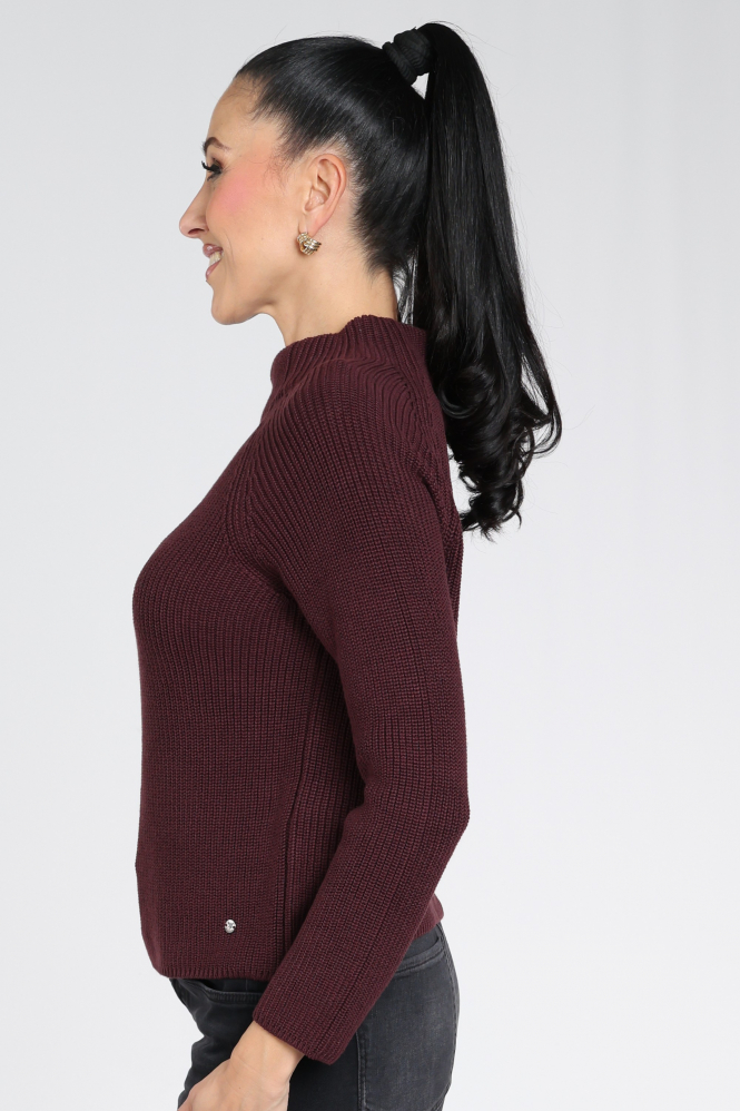Monari 809982 Trui turtle neck Rood