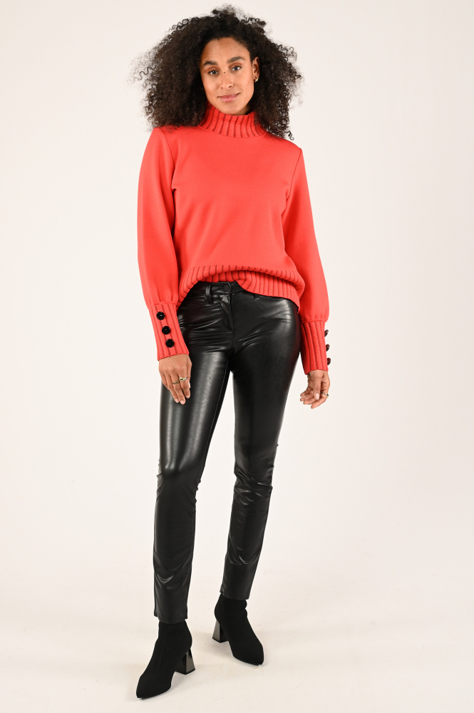 FABER 12605 Trui turtle neck Rood
