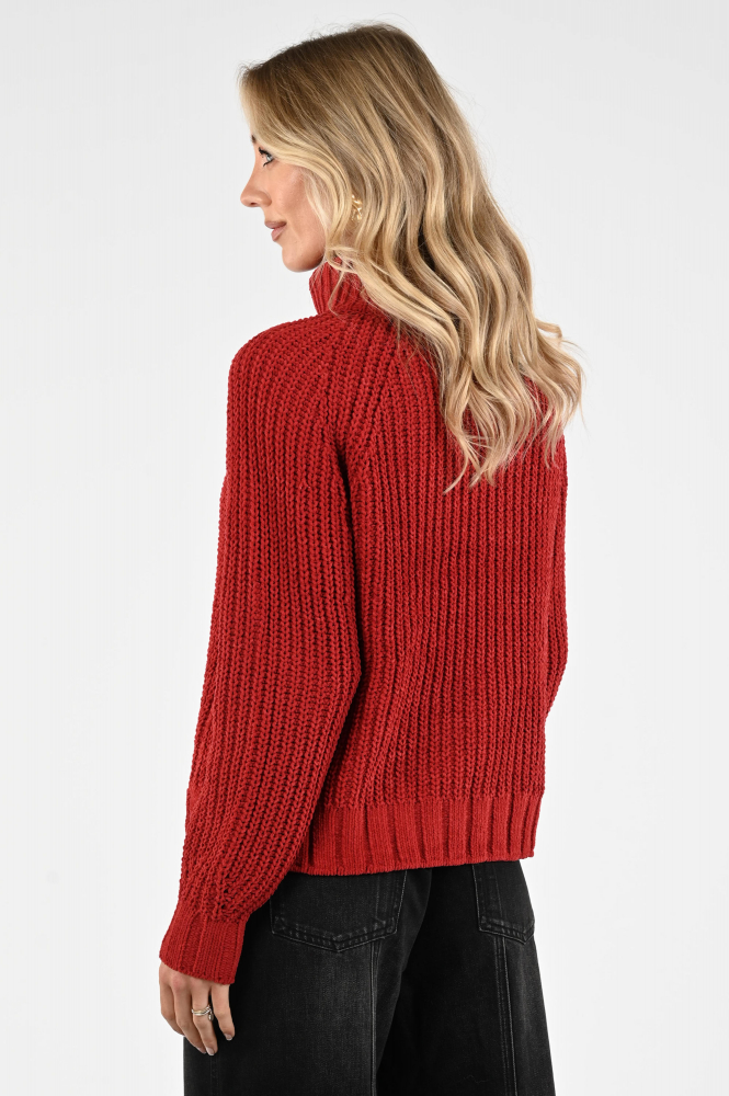Monari 809489 Trui turtle neck Rood