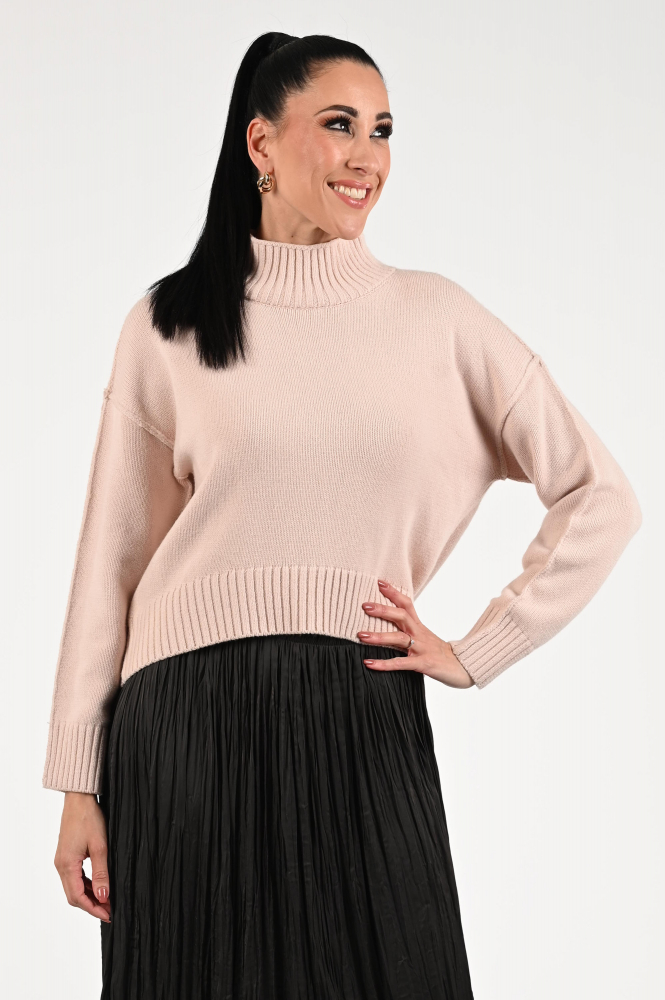Oui 86084 Trui turtle neck Roze