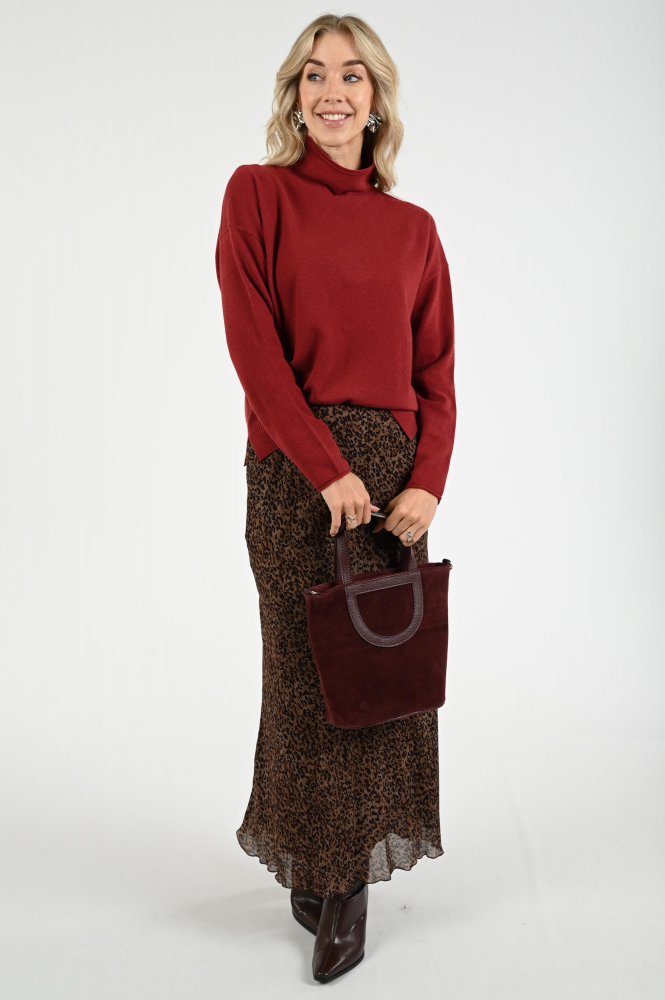 Luisa Cerano 128699-5871 Trui turtle neck Rood