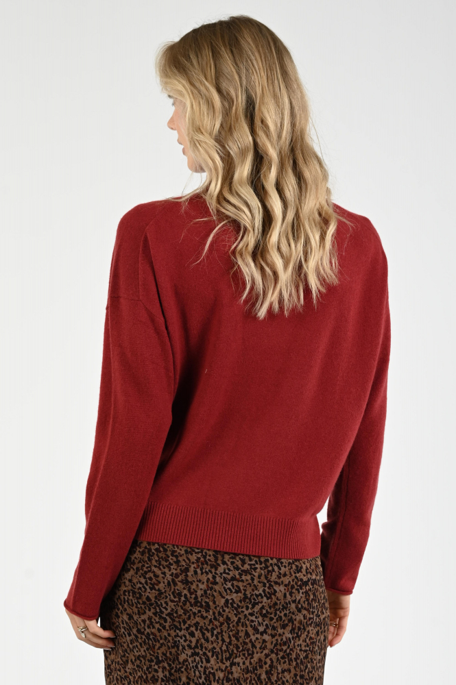 Luisa Cerano 128699-5871 Trui turtle neck Rood