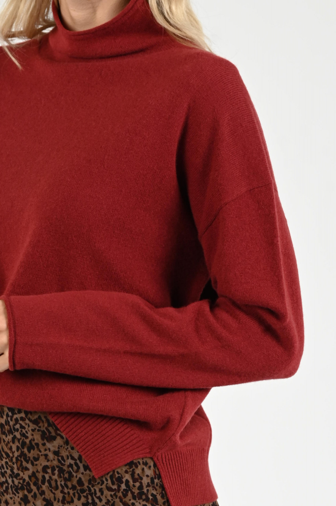 Luisa Cerano 128699-5871 Trui turtle neck Rood