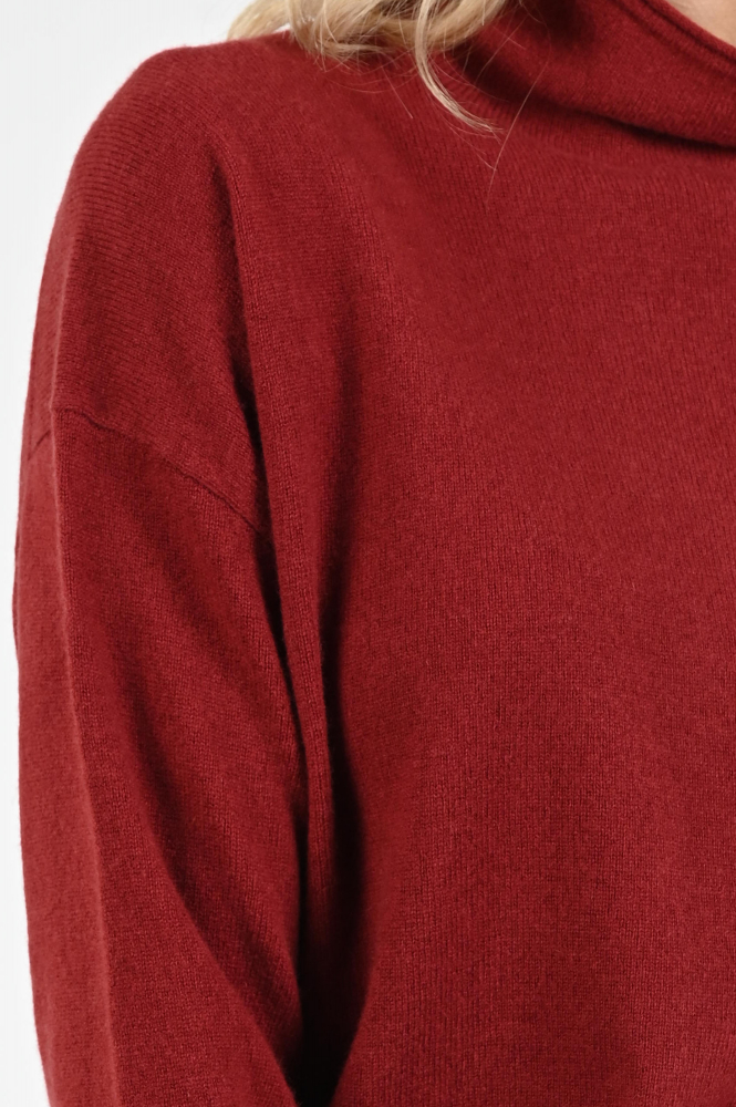 Luisa Cerano 128699-5871 Trui turtle neck Rood