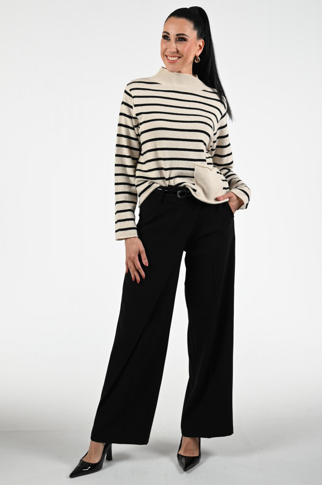Oui 86105 Trui turtle neck Zwart