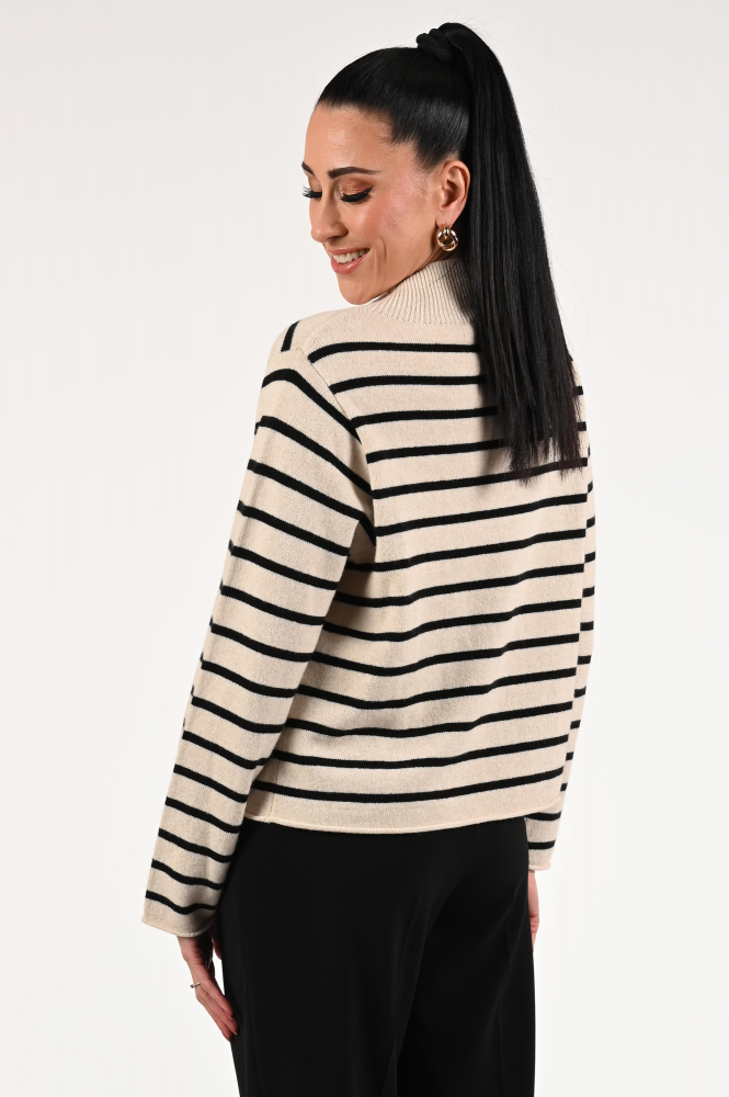 Oui 86105 Trui turtle neck Zwart