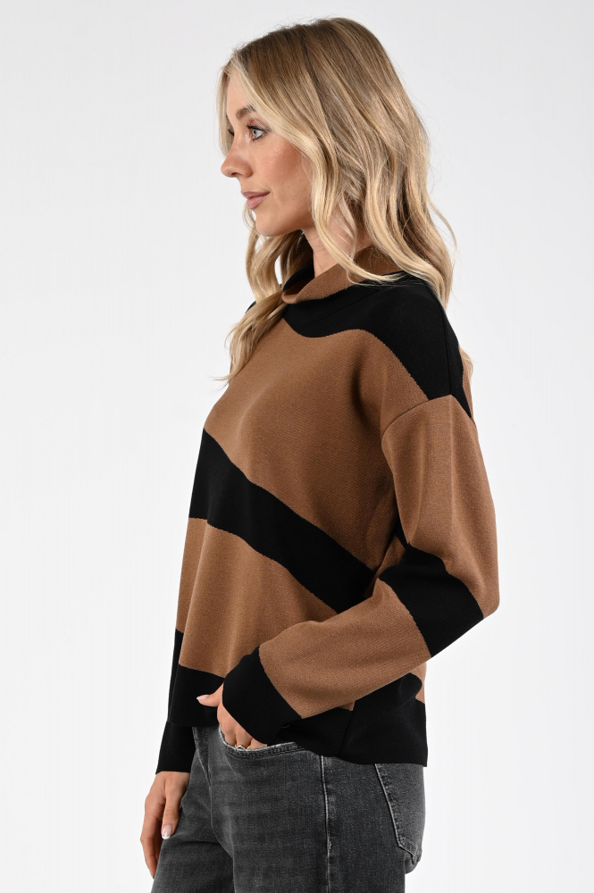FABER 14602 Trui turtle neck Bruin