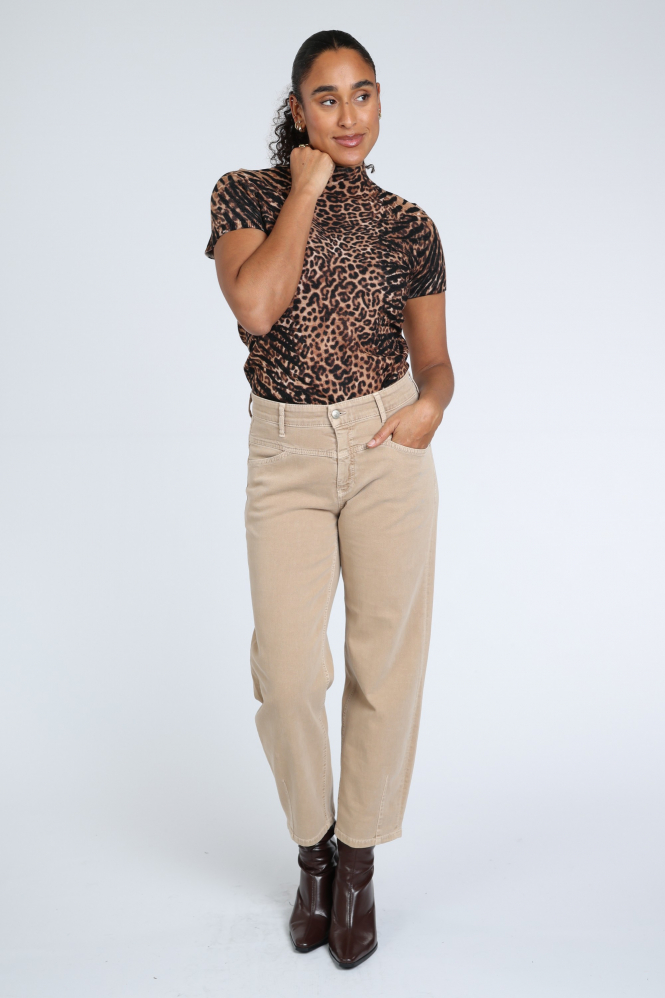 Oui 100078 Trui turtle neck Bruin