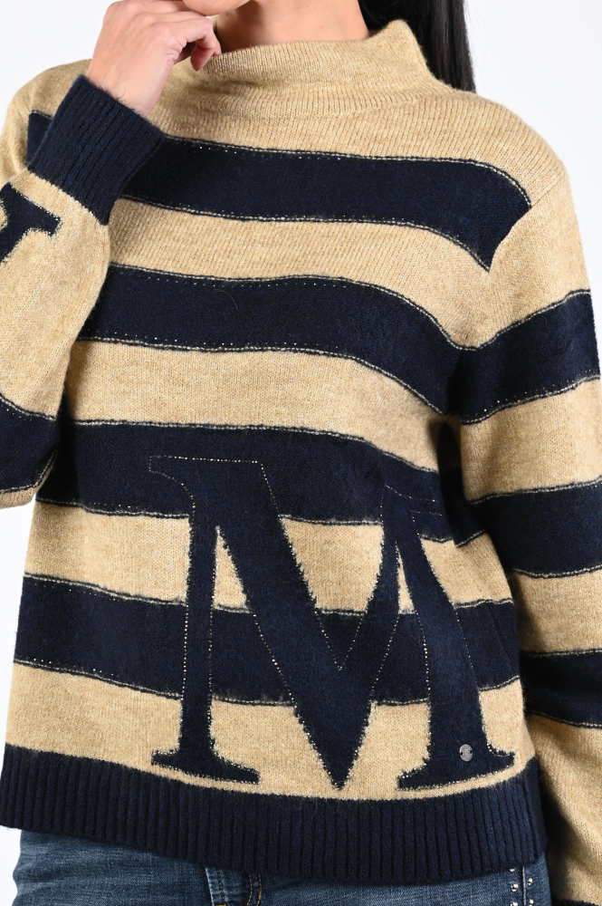 Monari 809123 Trui turtle neck Blauw