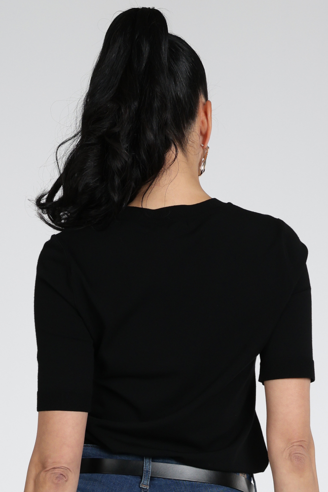 Marc Cain +E 41.06 M11 Pull korte mouw Zwart