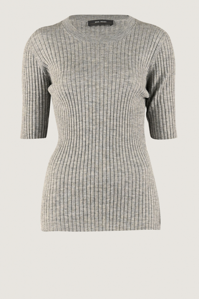 Mos Mosh relena crew neck Pull korte mouw Grijs