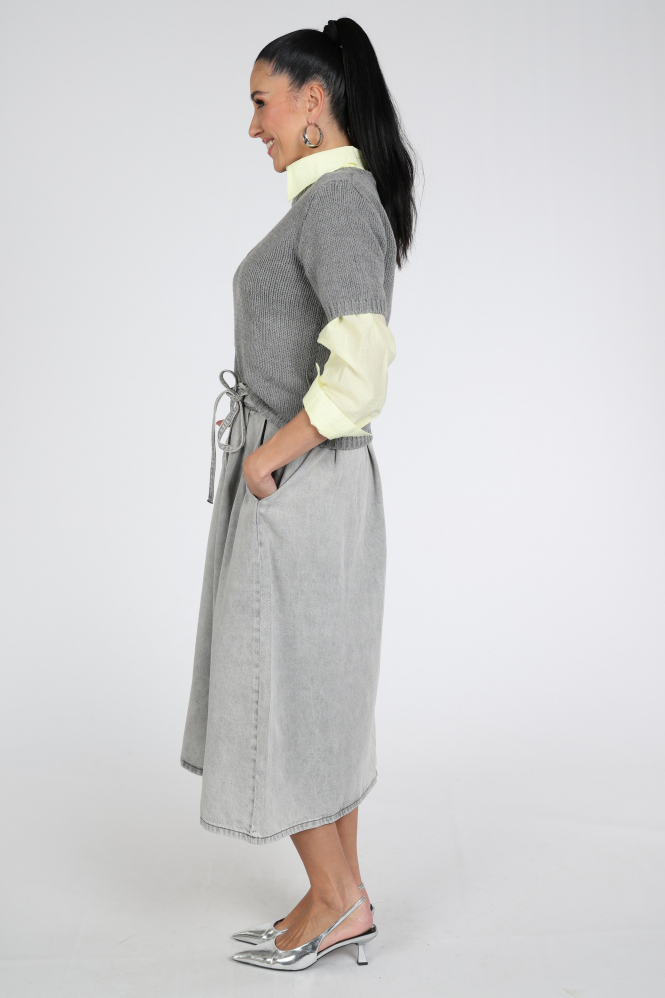 WithBlack WBLELINORE Pull korte mouw Grijs