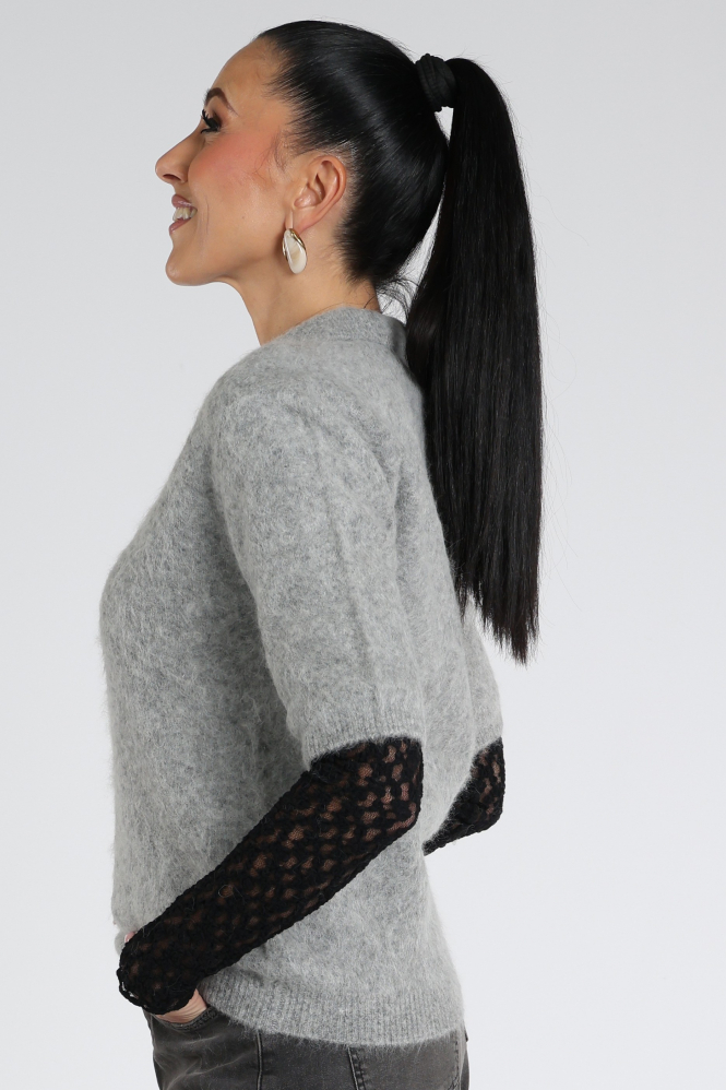 Knit-Ted Sherman 262p045 Pull korte mouw Grijs
