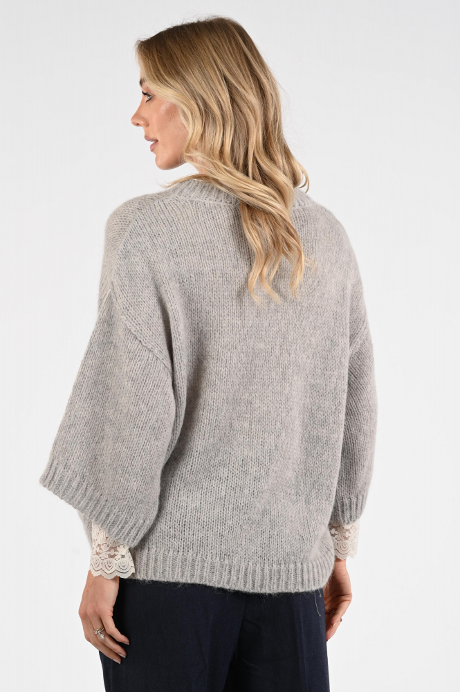 Knit-Ted Melany Pull korte mouw Beige