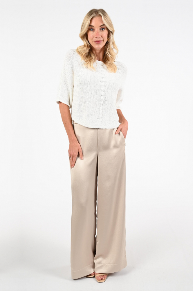 Oui 97252 Pull korte mouw Wit