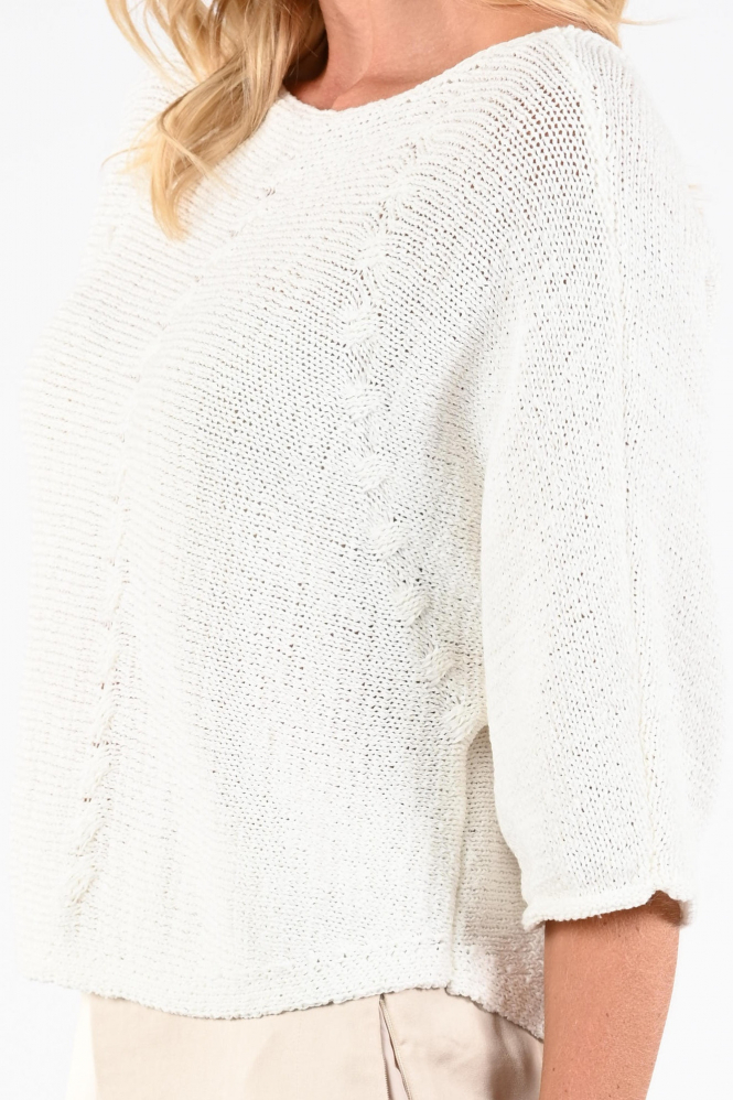 Oui 97252 Pull korte mouw Wit