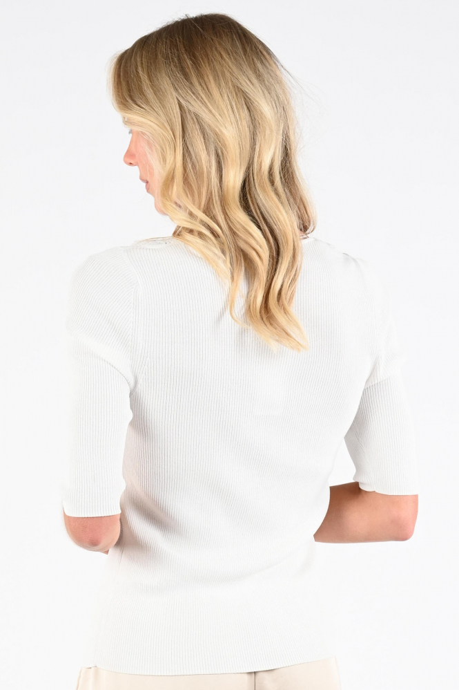 Oui 97267 Pull korte mouw Wit