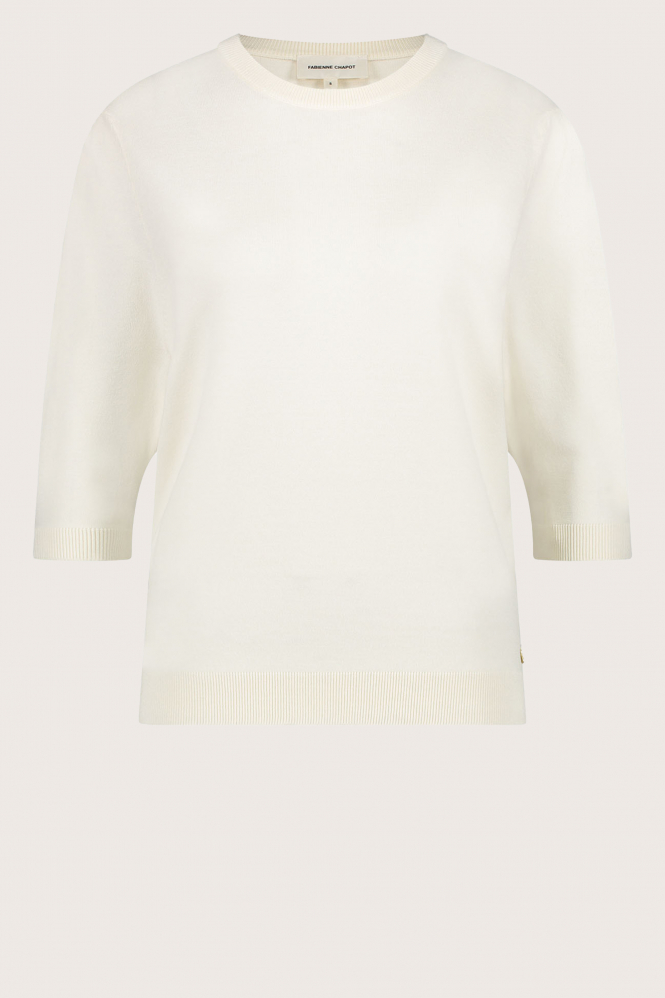 Fabienne Chapot CLT-PUL-15-AW24-1 Pull korte mouw Wit