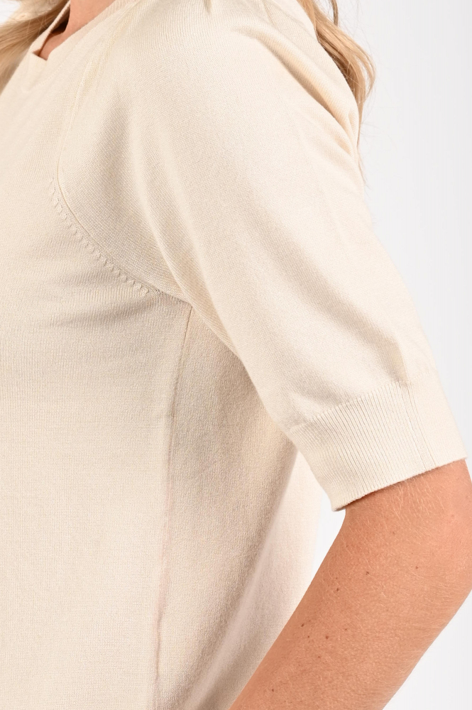 Summum Cannes-7980 Pull korte mouw Beige