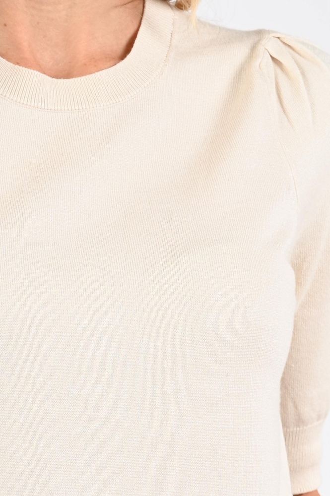 Summum Cannes-7980 Pull korte mouw Beige