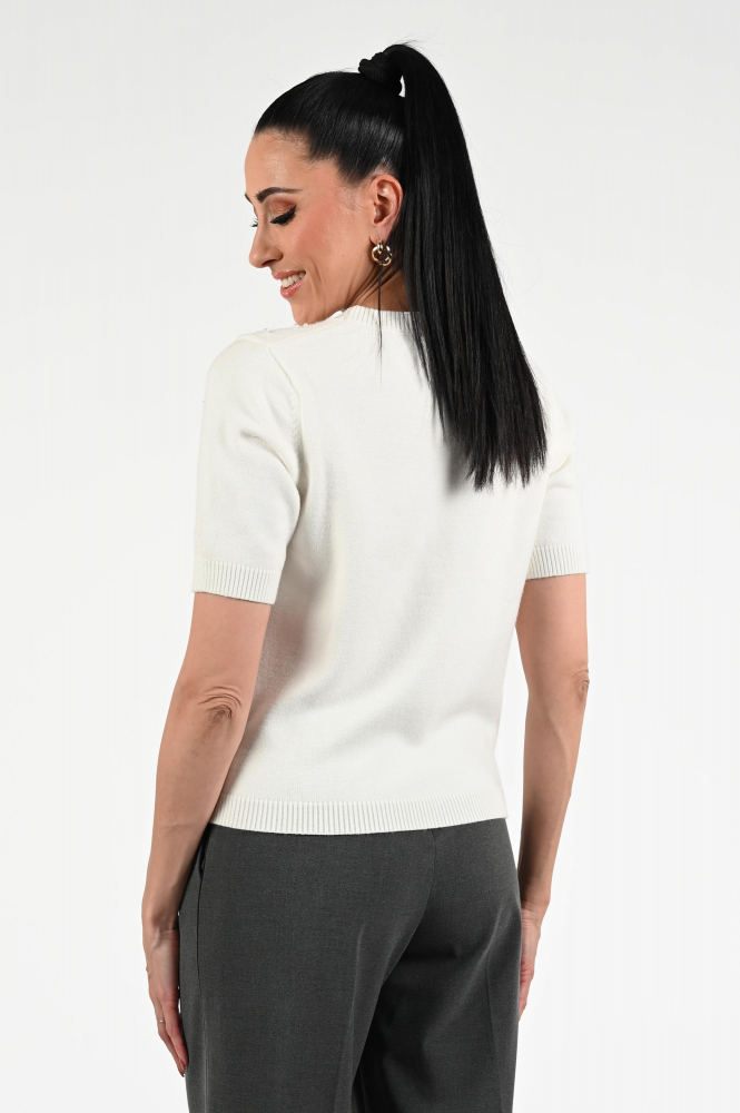 Geisha 54508-10 Pull korte mouw Beige
