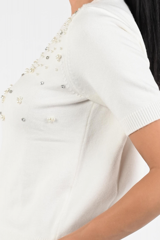 Geisha 54508-10 Pull korte mouw Wit