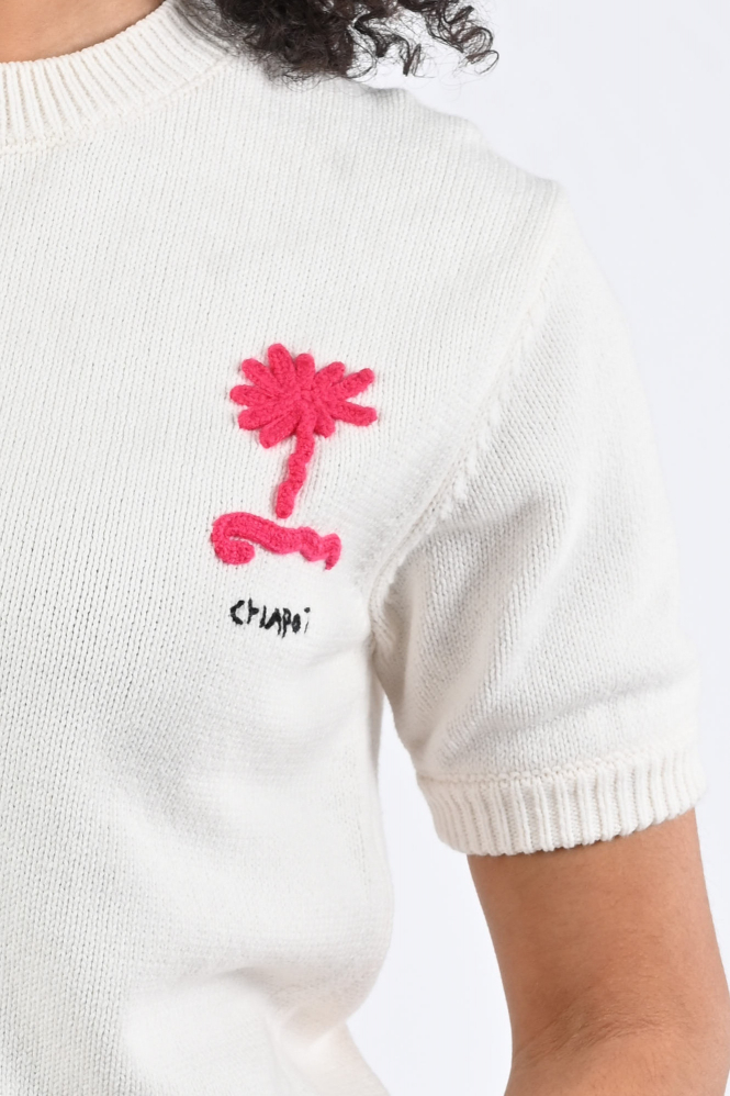 Fabienne Chapot CLTPUL17SS261009 Pull korte mouw Wit