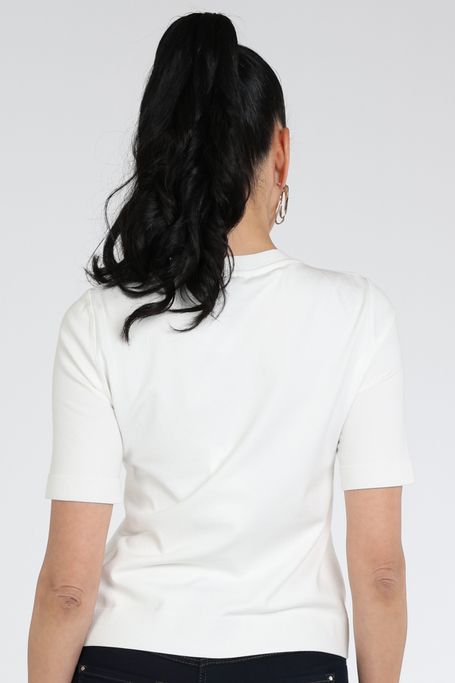 Marc Cain +E 41.06 M11 Pull korte mouw Wit