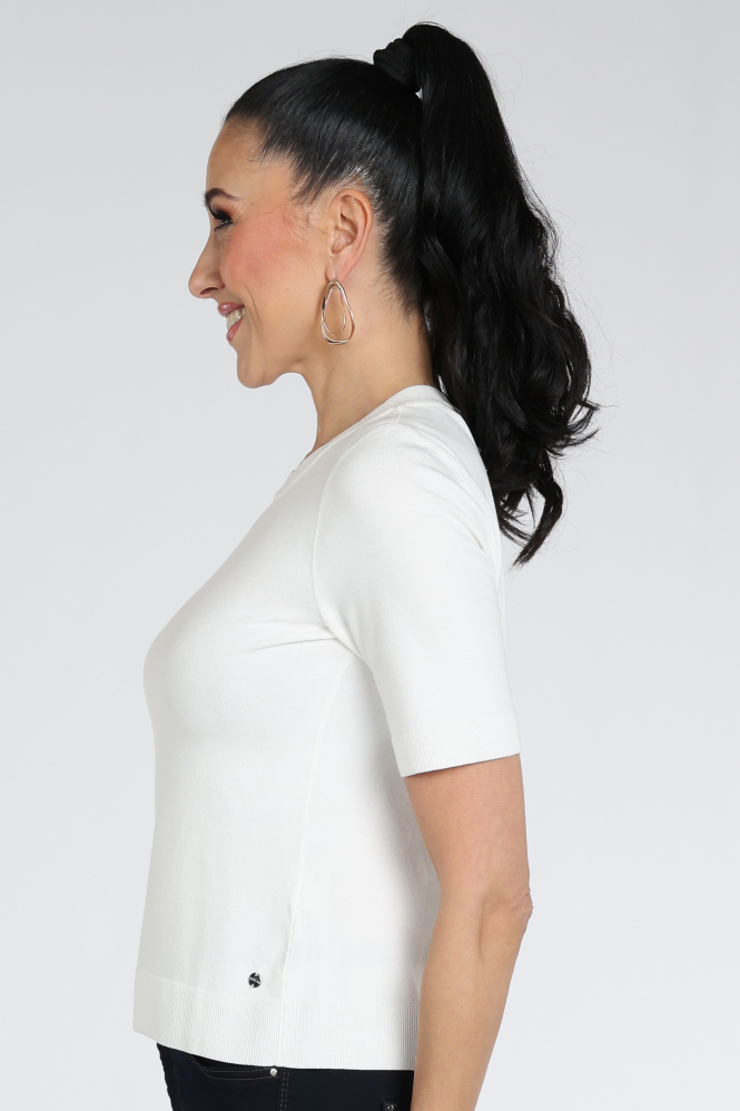 Marc Cain +E 41.06 M11 Pull korte mouw Wit