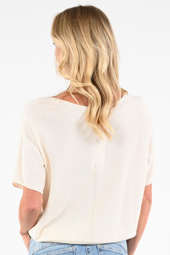 Oui 97242 Pull korte mouw Beige