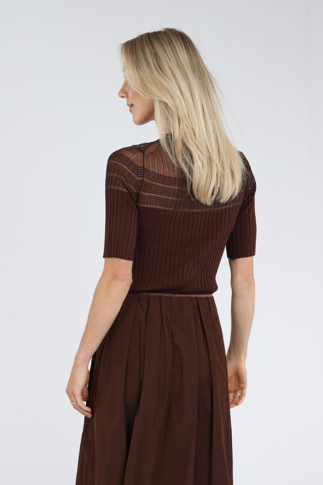 Luisa Cerano 148807-5940 Pull korte mouw Bruin
