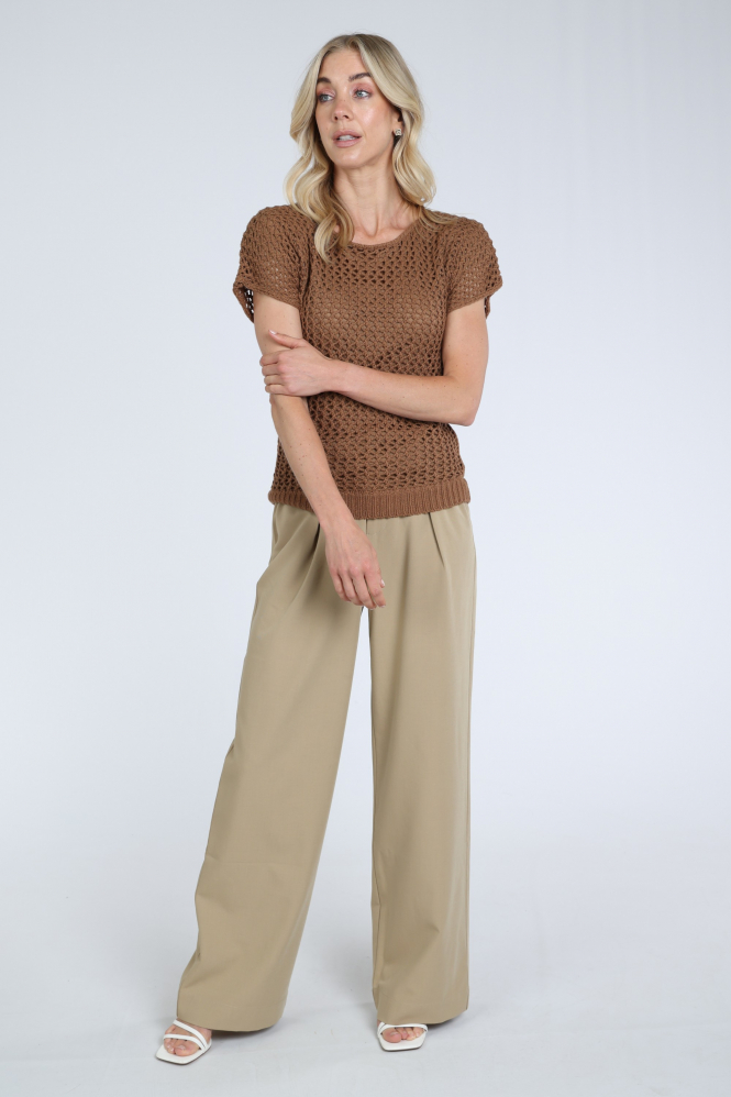 Geisha 62003-10 Pull korte mouw Bruin