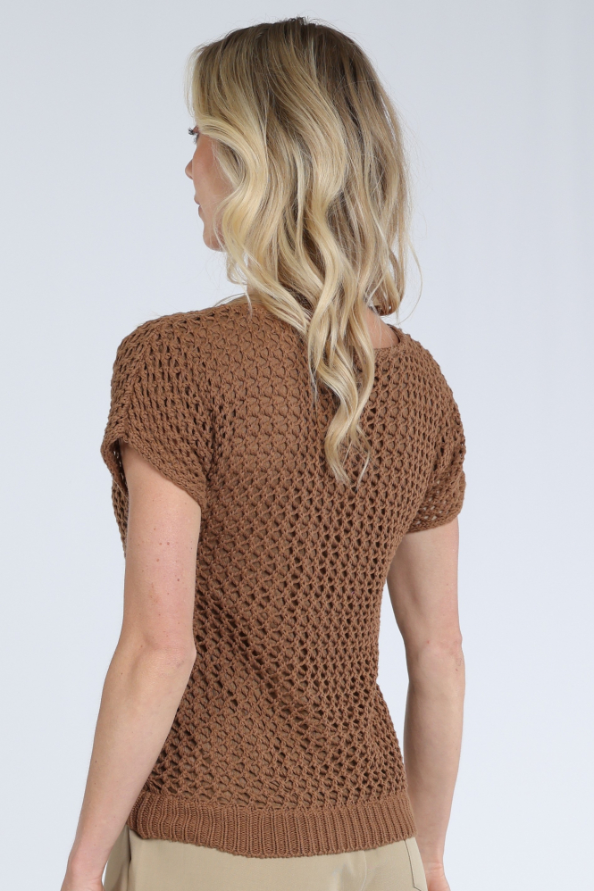 Geisha 62003-10 Pull korte mouw Bruin