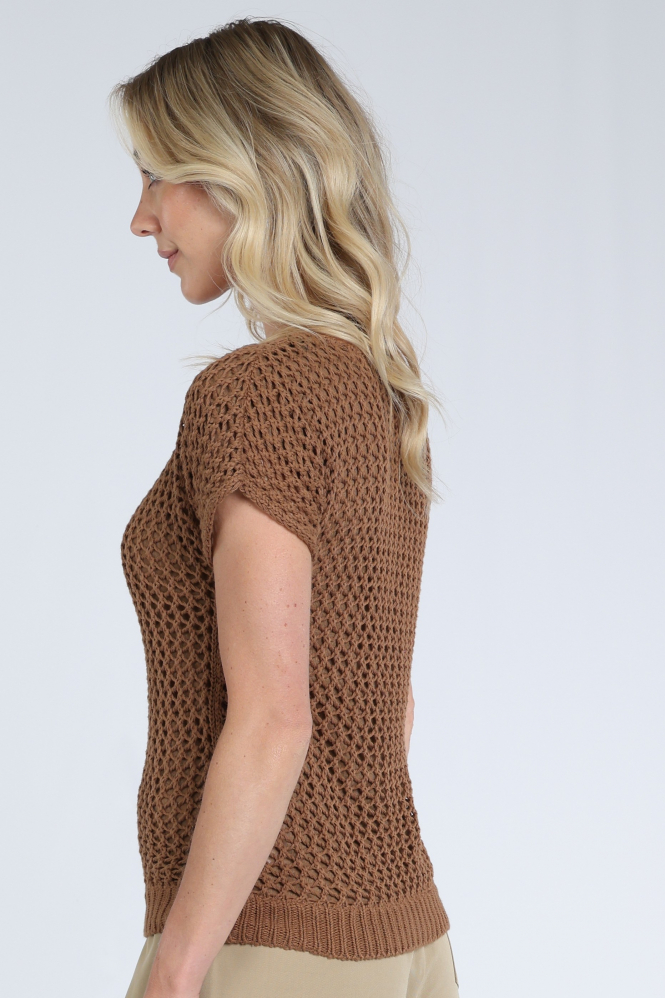 Geisha 62003-10 Pull korte mouw Bruin