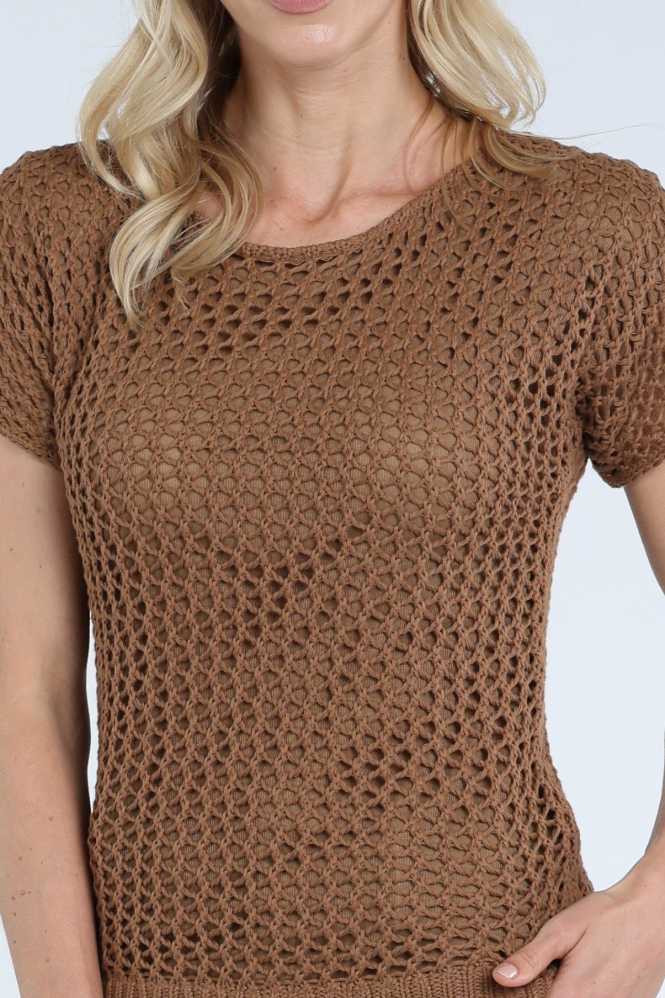 Geisha 62003-10 Pull korte mouw Bruin