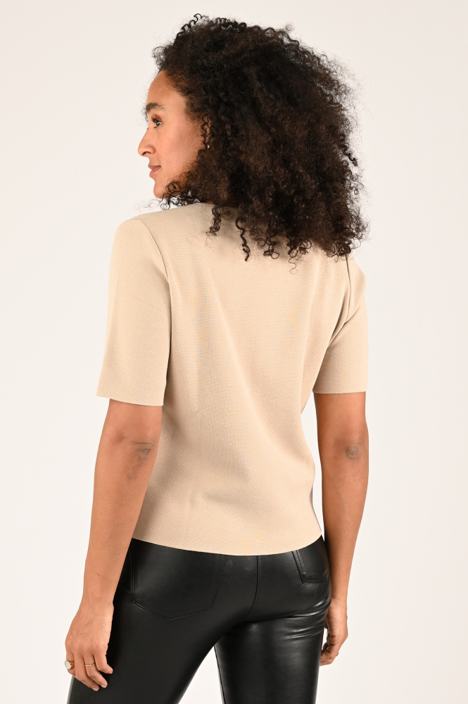FABER 12609 Pull korte mouw Beige