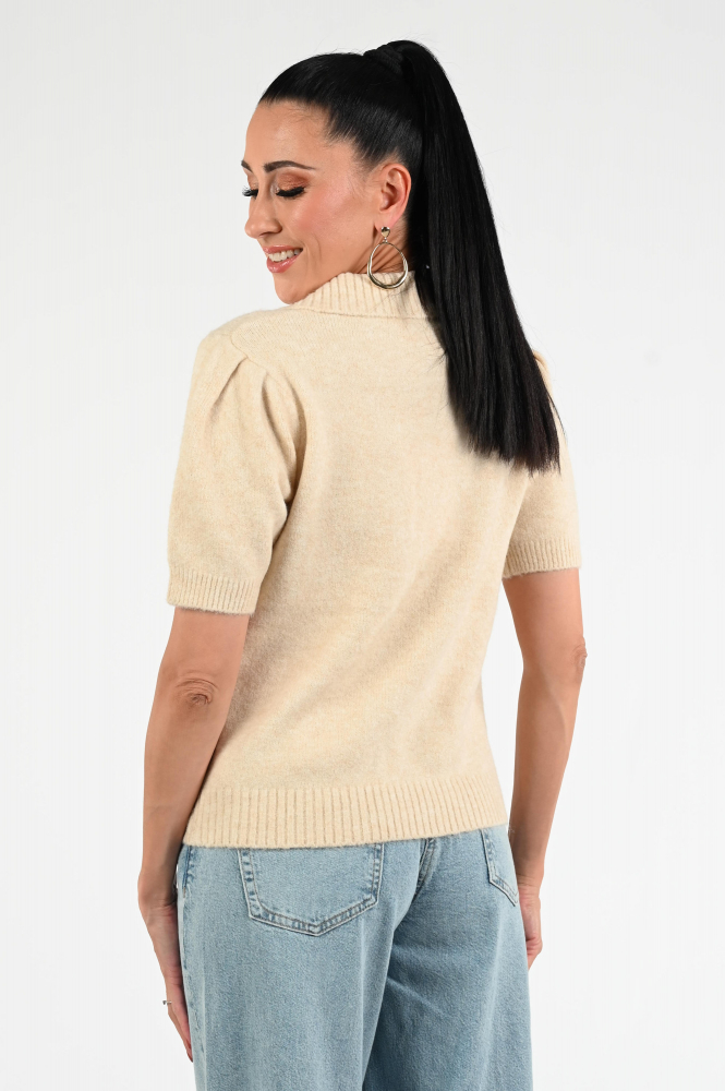 Nukus NKF01027 Pull korte mouw Beige