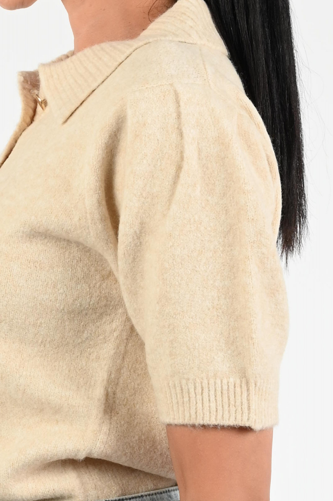 Nukus NKF01027 Pull korte mouw Beige