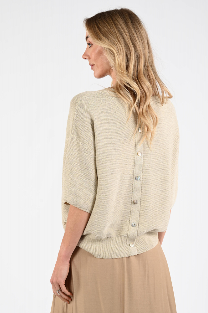 Nukus NKS03057 Pull korte mouw Beige