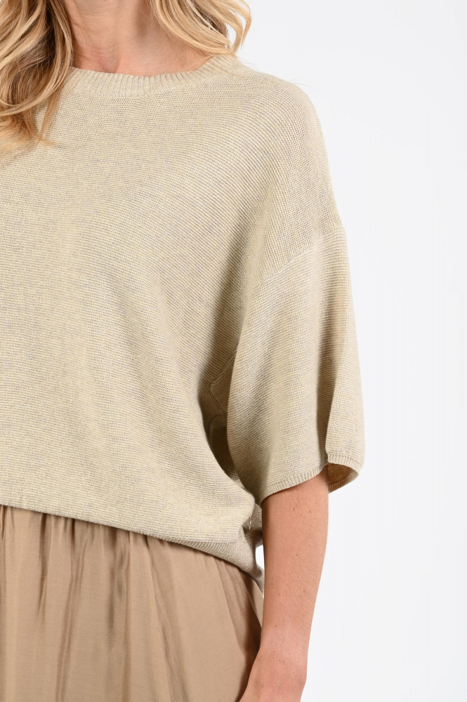 Nukus NKS03057 Pull korte mouw Beige