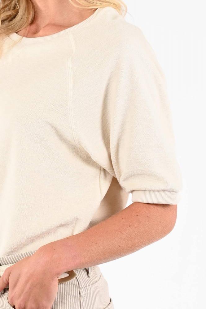 By-Bar 101009 Pull korte mouw Beige