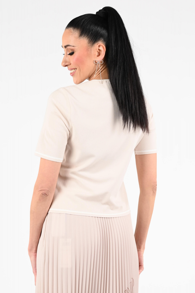 Marc Cain AC 41.09 M11 Pull korte mouw Beige